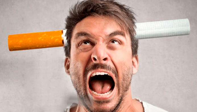 Irritability when quitting smoking in a man